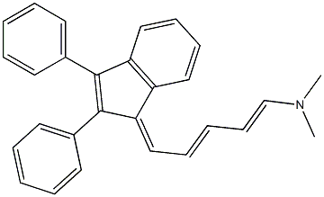 N1,N1-dimethyl-5-(2,3-diphenyl-1H-inden-1-yliden)penta-1,3-dien-1-amine Struktur