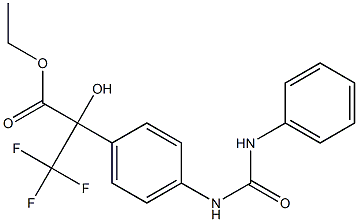 ethyl 2-{4-[(anilinocarbonyl)amino]phenyl}-3,3,3-trifluoro-2-hydroxypropanoate Struktur