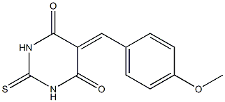 5-(4-methoxybenzylidene)-2-thioxohexahydropyrimidine-4,6-dione Struktur