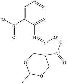 1-(2-methyl-5-nitro-1,3-dioxan-5-yl)-2-(2-nitrophenyl)-1-oxidodiazen-1-ium Struktur