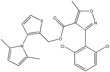 [3-(2,5-dimethyl-1H-pyrrol-1-yl)-2-thienyl]methyl 3-(2,6-dichlorophenyl)-5-methylisoxazole-4-carboxylate Struktur