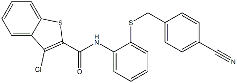 N2-{2-[(4-cyanobenzyl)thio]phenyl}-3-chlorobenzo[b]thiophene-2-carboxamide Struktur