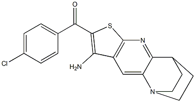 [5-amino-7-thia-1,9-diazatetracyclo[9.2.2.0~2,10~.0~4,8~]pentadeca-2,4(8),5,9-tetraen-6-yl](4-chlorophenyl)methanone Struktur