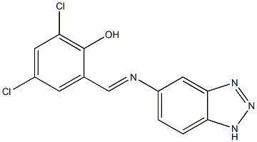 2-[(1H-1,2,3-benzotriazol-5-ylimino)methyl]-4,6-dichlorophenol Struktur