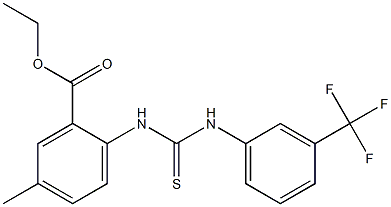 ethyl 5-methyl-2-({[3-(trifluoromethyl)anilino]carbothioyl}amino)benzoate Struktur