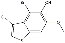 4-bromo-3-chloro-6-methoxybenzo[b]thiophen-5-ol Struktur