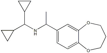 (dicyclopropylmethyl)[1-(3,4-dihydro-2H-1,5-benzodioxepin-7-yl)ethyl]amine Struktur