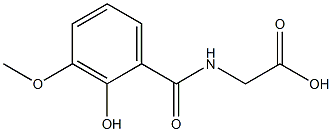 [(2-hydroxy-3-methoxybenzoyl)amino]acetic acid Struktur