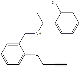 [1-(2-chlorophenyl)ethyl]({[2-(prop-2-yn-1-yloxy)phenyl]methyl})amine Struktur