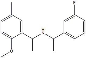 [1-(3-fluorophenyl)ethyl][1-(2-methoxy-5-methylphenyl)ethyl]amine Struktur