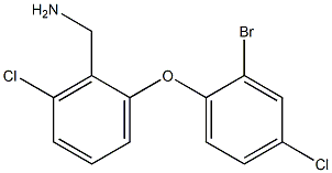 [2-(2-bromo-4-chlorophenoxy)-6-chlorophenyl]methanamine Struktur