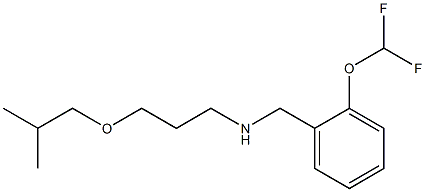 {[2-(difluoromethoxy)phenyl]methyl}[3-(2-methylpropoxy)propyl]amine Struktur