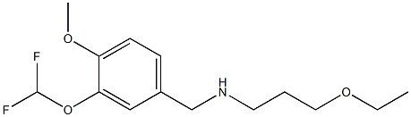 {[3-(difluoromethoxy)-4-methoxyphenyl]methyl}(3-ethoxypropyl)amine Struktur