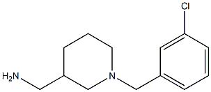 {1-[(3-chlorophenyl)methyl]piperidin-3-yl}methanamine Struktur