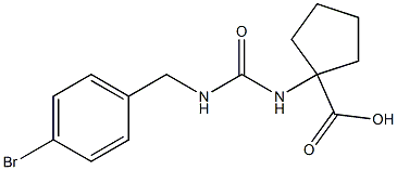 1-({[(4-bromophenyl)methyl]carbamoyl}amino)cyclopentane-1-carboxylic acid Struktur