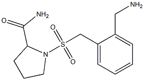 1-({[2-(aminomethyl)phenyl]methane}sulfonyl)pyrrolidine-2-carboxamide Struktur