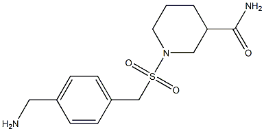 1-({[4-(aminomethyl)phenyl]methane}sulfonyl)piperidine-3-carboxamide Struktur