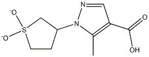 1-(1,1-dioxidotetrahydrothien-3-yl)-5-methyl-1H-pyrazole-4-carboxylic acid Struktur