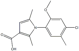 1-(4-chloro-2-methoxy-5-methylphenyl)-2,5-dimethyl-1H-pyrrole-3-carboxylic acid Struktur