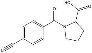 1-(4-cyanobenzoyl)pyrrolidine-2-carboxylic acid Struktur