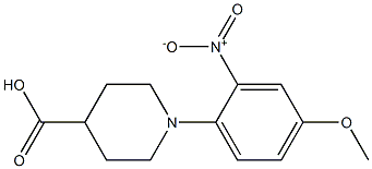 1-(4-methoxy-2-nitrophenyl)piperidine-4-carboxylic acid Struktur