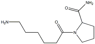 1-(6-aminohexanoyl)pyrrolidine-2-carboxamide Struktur