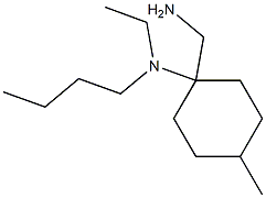 1-(aminomethyl)-N-butyl-N-ethyl-4-methylcyclohexan-1-amine Struktur