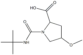 1-(tert-butylcarbamoyl)-4-methoxypyrrolidine-2-carboxylic acid Struktur