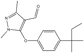 1,3-dimethyl-5-[4-(2-methylbutan-2-yl)phenoxy]-1H-pyrazole-4-carbaldehyde Struktur