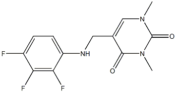 1,3-dimethyl-5-{[(2,3,4-trifluorophenyl)amino]methyl}-1,2,3,4-tetrahydropyrimidine-2,4-dione Struktur