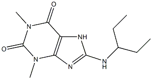 1,3-dimethyl-8-(pentan-3-ylamino)-2,3,6,7-tetrahydro-1H-purine-2,6-dione Struktur