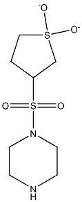 1-[(1,1-dioxidotetrahydrothien-3-yl)sulfonyl]piperazine Struktur