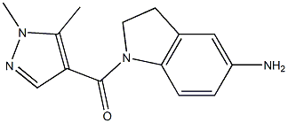 1-[(1,5-dimethyl-1H-pyrazol-4-yl)carbonyl]-2,3-dihydro-1H-indol-5-amine Struktur