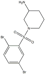 1-[(2,5-dibromobenzene)sulfonyl]piperidin-3-amine Struktur