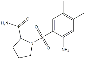 1-[(2-amino-4,5-dimethylbenzene)sulfonyl]pyrrolidine-2-carboxamide Struktur