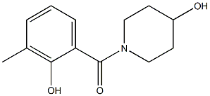 1-[(2-hydroxy-3-methylphenyl)carbonyl]piperidin-4-ol Struktur