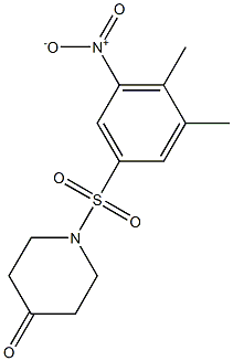 1-[(3,4-dimethyl-5-nitrobenzene)sulfonyl]piperidin-4-one Struktur