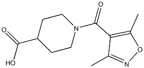 1-[(3,5-dimethyl-1,2-oxazol-4-yl)carbonyl]piperidine-4-carboxylic acid Struktur