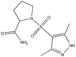 1-[(3,5-dimethyl-1H-pyrazol-4-yl)sulfonyl]pyrrolidine-2-carboxamide Struktur