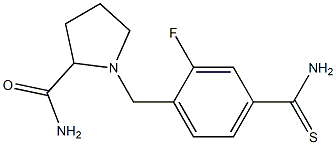 1-[(4-carbamothioyl-2-fluorophenyl)methyl]pyrrolidine-2-carboxamide Struktur