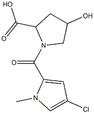 1-[(4-chloro-1-methyl-1H-pyrrol-2-yl)carbonyl]-4-hydroxypyrrolidine-2-carboxylic acid Struktur