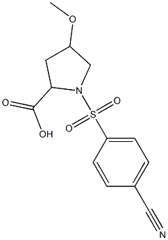 1-[(4-cyanobenzene)sulfonyl]-4-methoxypyrrolidine-2-carboxylic acid Struktur