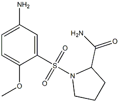 1-[(5-amino-2-methoxybenzene)sulfonyl]pyrrolidine-2-carboxamide Struktur