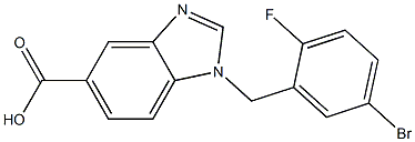 1-[(5-bromo-2-fluorophenyl)methyl]-1H-1,3-benzodiazole-5-carboxylic acid Struktur