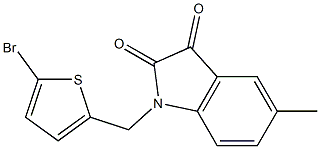 1-[(5-bromothiophen-2-yl)methyl]-5-methyl-2,3-dihydro-1H-indole-2,3-dione Struktur