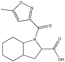 1-[(5-methyl-1,2-oxazol-3-yl)carbonyl]-octahydro-1H-indole-2-carboxylic acid Struktur