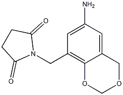 1-[(6-amino-2,4-dihydro-1,3-benzodioxin-8-yl)methyl]pyrrolidine-2,5-dione Struktur