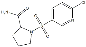 1-[(6-chloropyridine-3-)sulfonyl]pyrrolidine-2-carboxamide Struktur