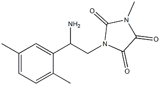 1-[2-amino-2-(2,5-dimethylphenyl)ethyl]-3-methylimidazolidine-2,4,5-trione Struktur