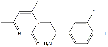 1-[2-amino-2-(3,4-difluorophenyl)ethyl]-4,6-dimethylpyrimidin-2(1H)-one Struktur